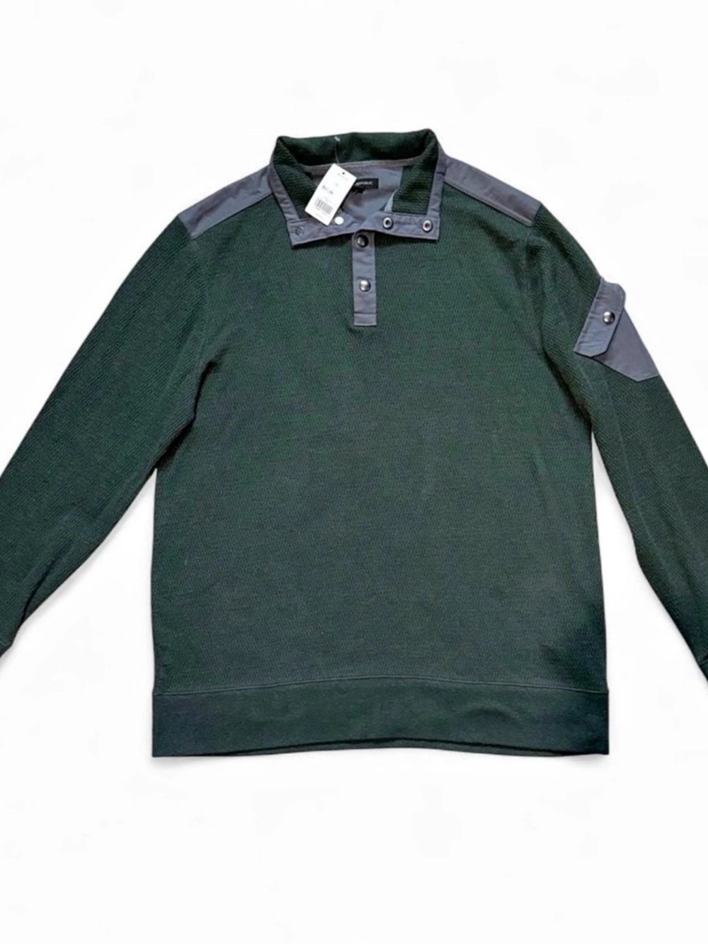 Banana Republic Colorblock Pullover Green Gray Size XL NWT